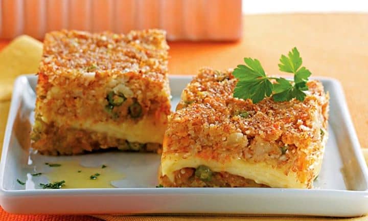 Torta de trigo com legumes