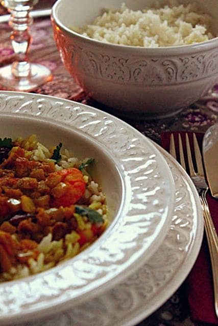 Caril de Camarão com Tâmaras