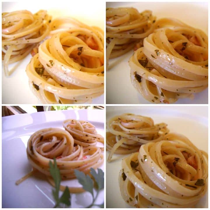Linguine ao Pesto de Morango e Castanha