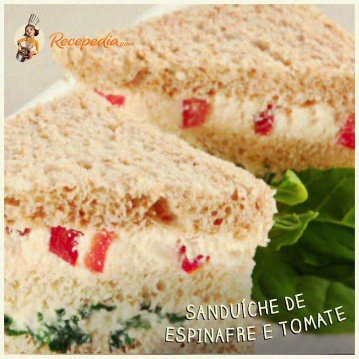 Sanduiche de Espinafres e Tomate