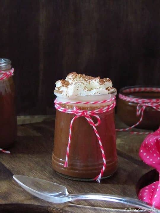 Petits pots de crème de chocolate e avelã {com leite de avelã}