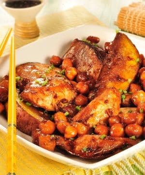 Grão de Bico com Frango e Gengibre