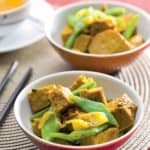 Caril de seitan com limão e feijão verde