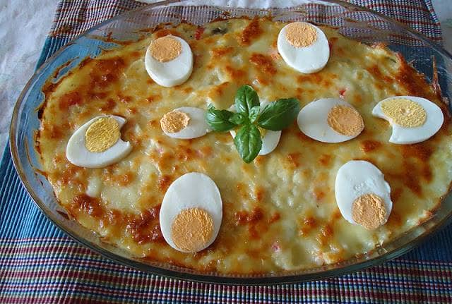 Bacalhau cremoso com delicias