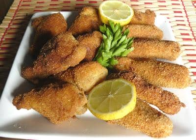 Asas de Frango Panadas, com o seu Arroz