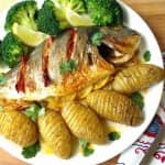 Dourada Assada Com Salpicão E Batatas Hasselback