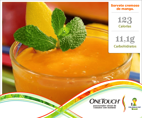 Gelado cremoso de manga