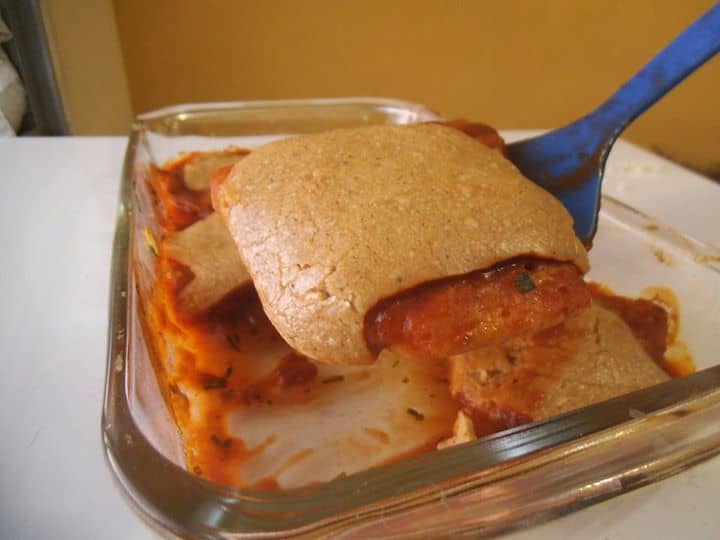 Bife De Soja a Parmigiana com Queijo de Castanha