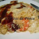 Lasanha de peixe e camarão