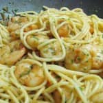 Esparguete com camarão