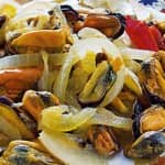 Mexilhões de escabeche picante Mexilhões de escabeche picante