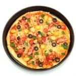 Pizza de frutos do mar na frigideira